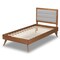 Baxton Studio Linn Mid-Century Light Grey Fabric Upholstered and Walnut Brown Finished Wood Platform Bed-Twin 191-11530-11159-ZORO - alternate 3